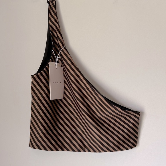 Baiia Other - Baiia Valencia Mix Match Striped One Shoulder Reversible Swim Bikini Top NEW